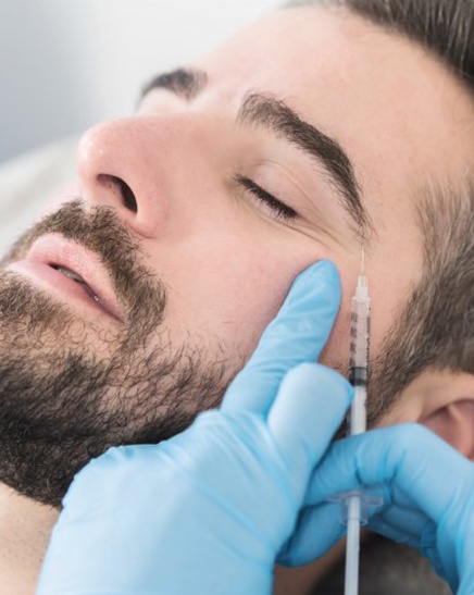 Male patient receiving BOTOX in Jacksonville
